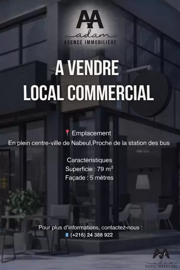 Local Commercial de 79m² au Centre-Ville de Nabeul