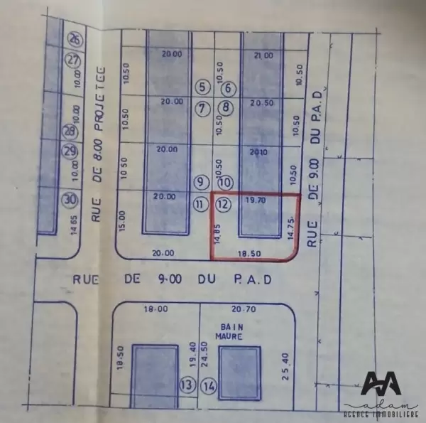 Terrain de 492 m² R+2 à Bni Khiar – Nabeul